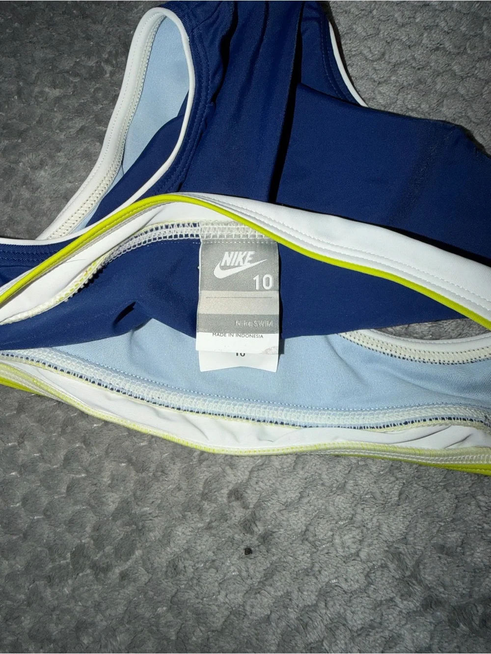 Nike Kids Navy Swim Bottom with White Trim and Lime Accent